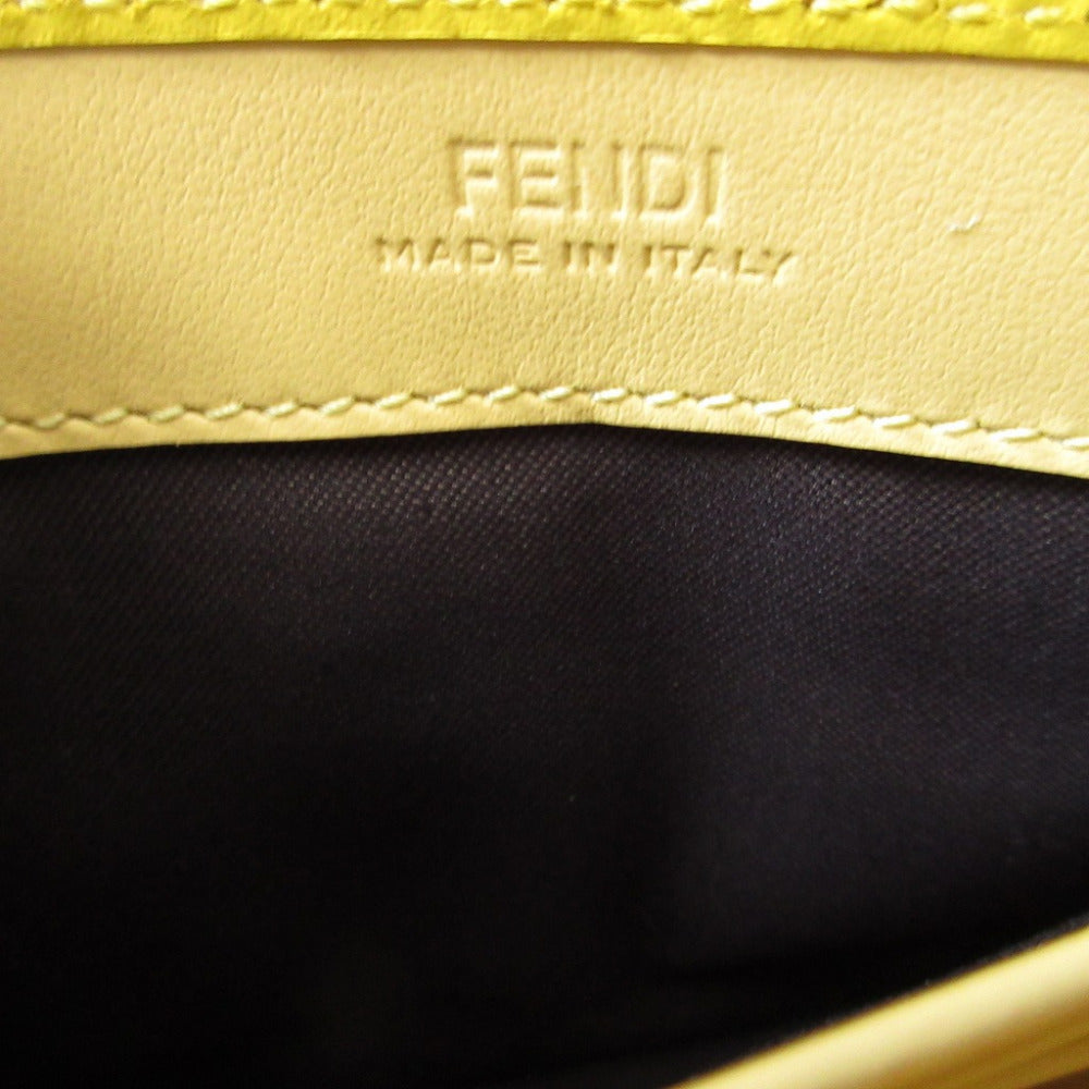 FENDI Long Wallet Purse 8M0251 leather yellow FF Diamond