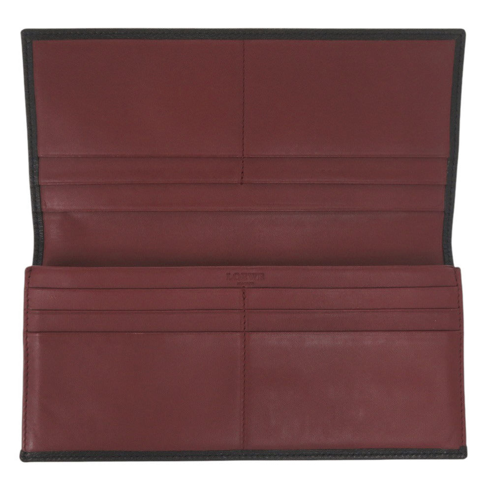 LOEWE Long Wallet Purse leather black anagram