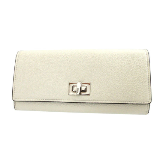 FENDI Long Wallet Purse 8M0427 leather Ivory Peekaboo
