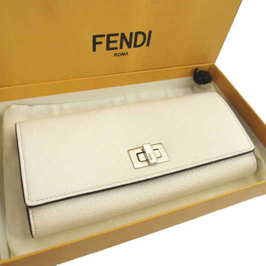 FENDI Long Wallet Purse 8M0427 leather Ivory Peekaboo