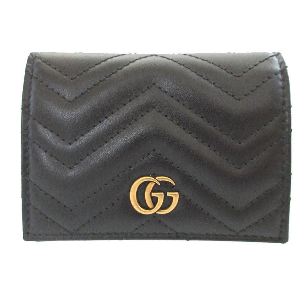 GUCCI Bifold Wallet 466492 leather black GG Marmont