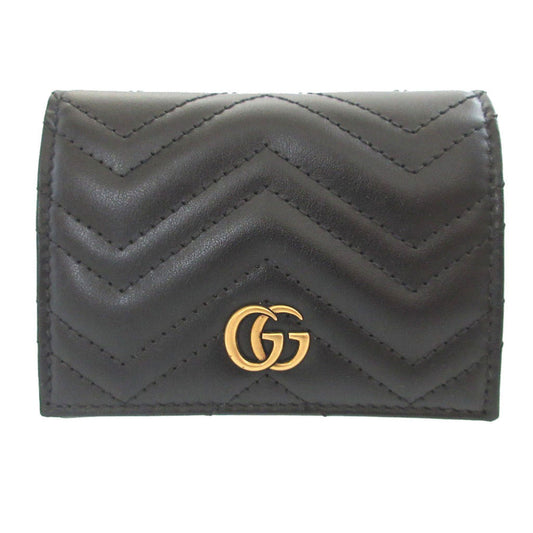 GUCCI Bifold Wallet 466492 leather black GG Marmont
