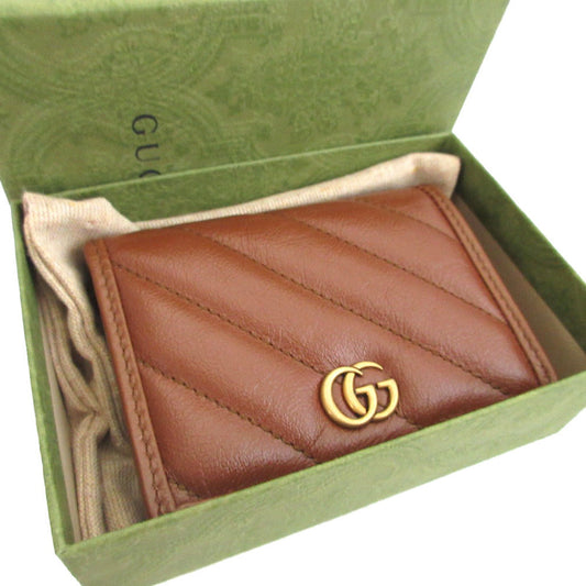 GUCCI Bifold Wallet 466492 leather Brown GG Marmont