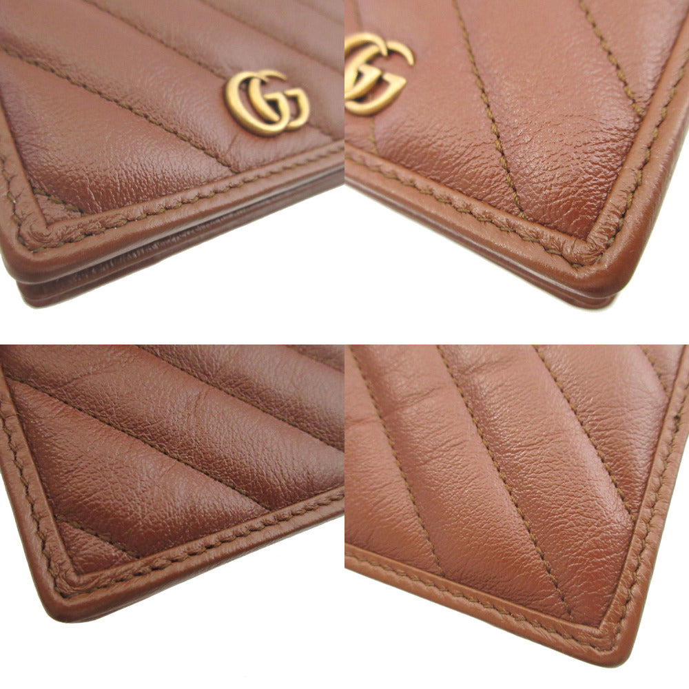 GUCCI Bifold Wallet 466492 leather Brown GG Marmont