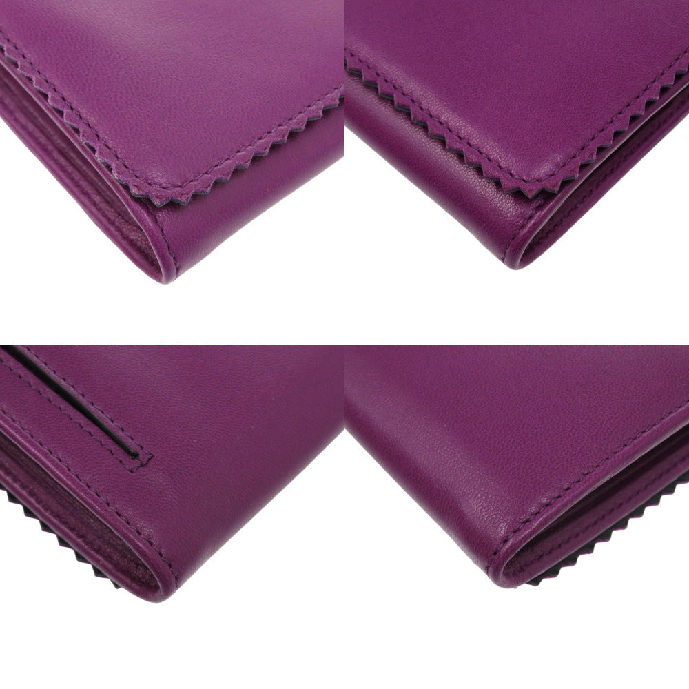 LOEWE Long Wallet Purse 101111 leather purple anagram