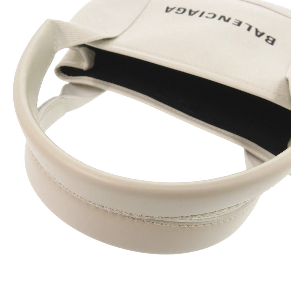 BALENCIAGA Handbag 390346 canvas white Navy Kabas XS