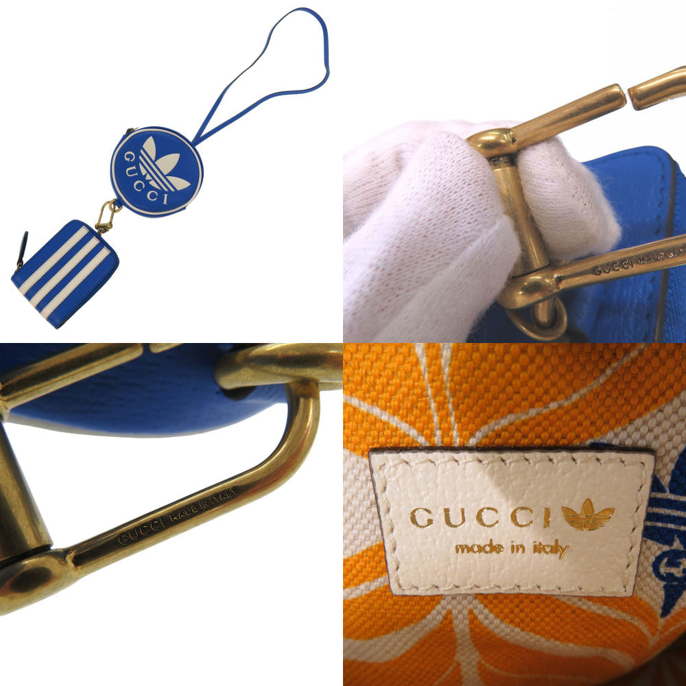 GUCCI Coin case leather blue GUCCI × adidas originals