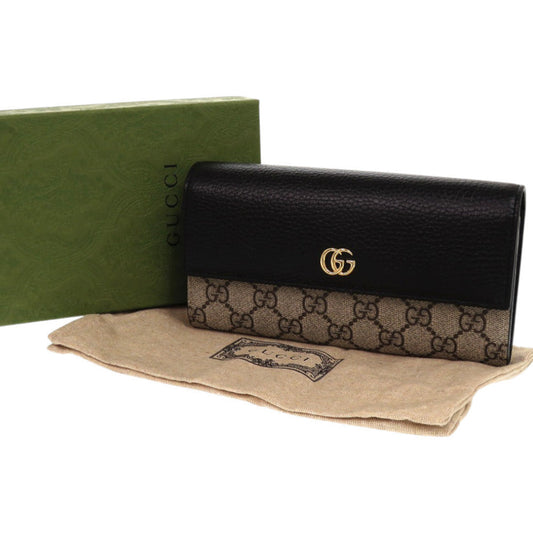 GUCCI Long Wallet Purse 456116 AAE5E 1069 GG Supreme, Leather black
