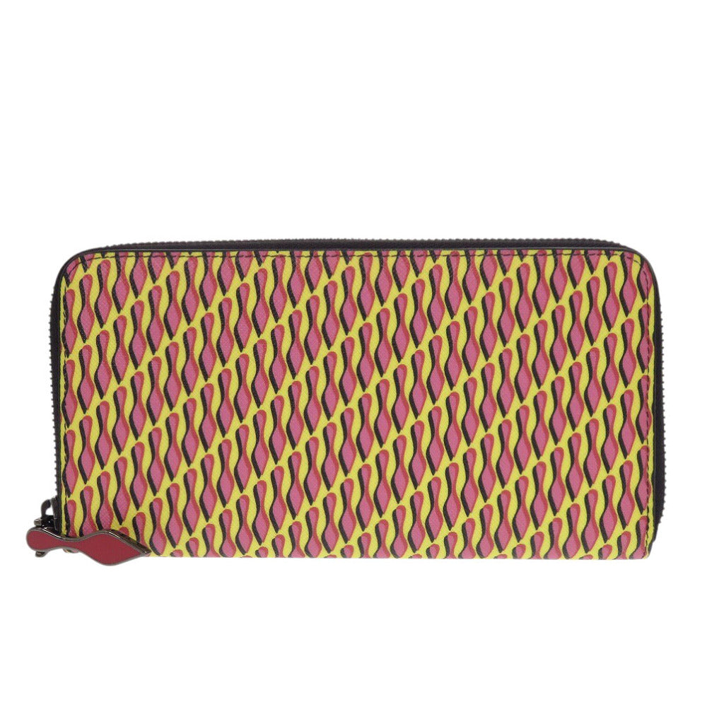 Christian Louboutin Long Wallet Purse PVC, Leather yellow Panettone