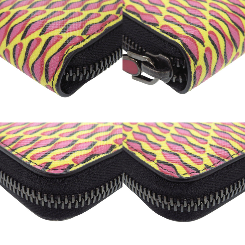 Christian Louboutin Long Wallet Purse PVC, Leather yellow Panettone