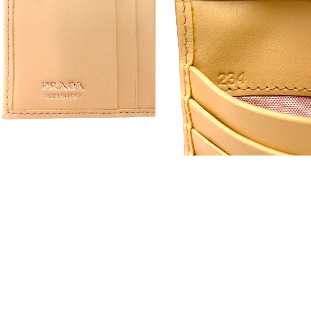 PRADA Bifold Wallet 1ML050_QHH_F0032 Cowhide yellow saffiano triangle