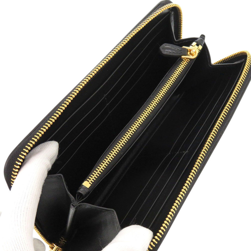 PRADA Long Wallet Purse IML506 leather black