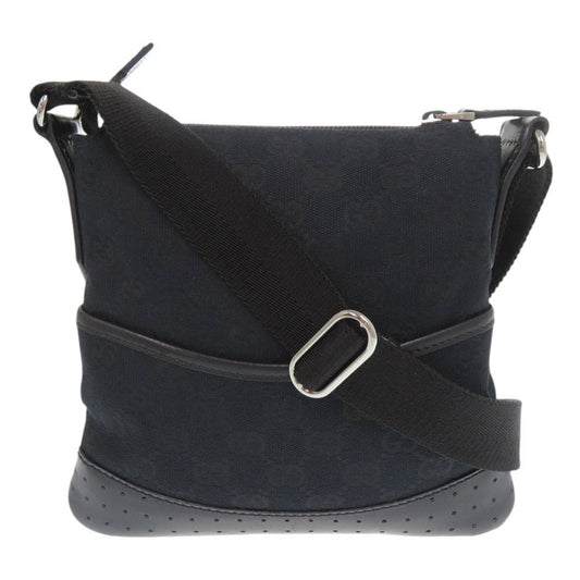 GUCCI Shoulder Bag 147671 GG canvas, leather black