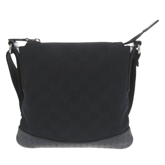 GUCCI Shoulder Bag 147671 GG canvas, leather black