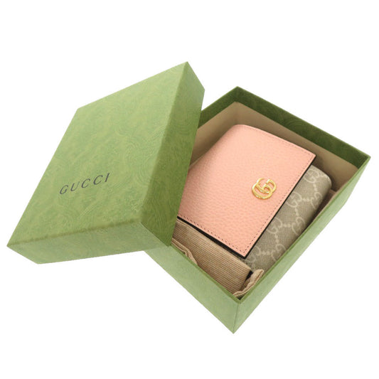 GUCCI Bifold Wallet 598587 GG Supreme, Leather beige GG Marmont Compact wallet