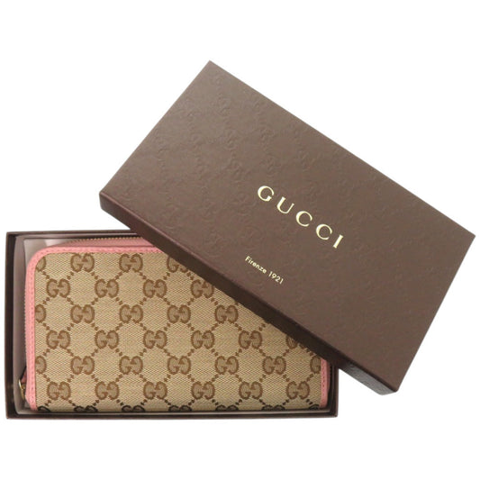 GUCCI Long Wallet Purse 363423 GG Supreme Canvas beige