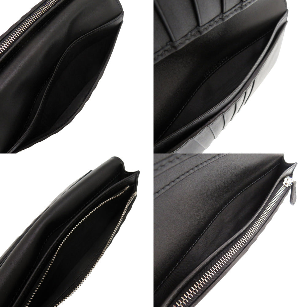 GUCCI Long Wallet Purse 835054 Grain leather black Double G Long Wallet