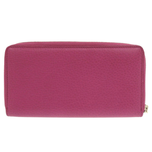 GUCCI Long Wallet Purse 307984 leather Magenta Bamboo