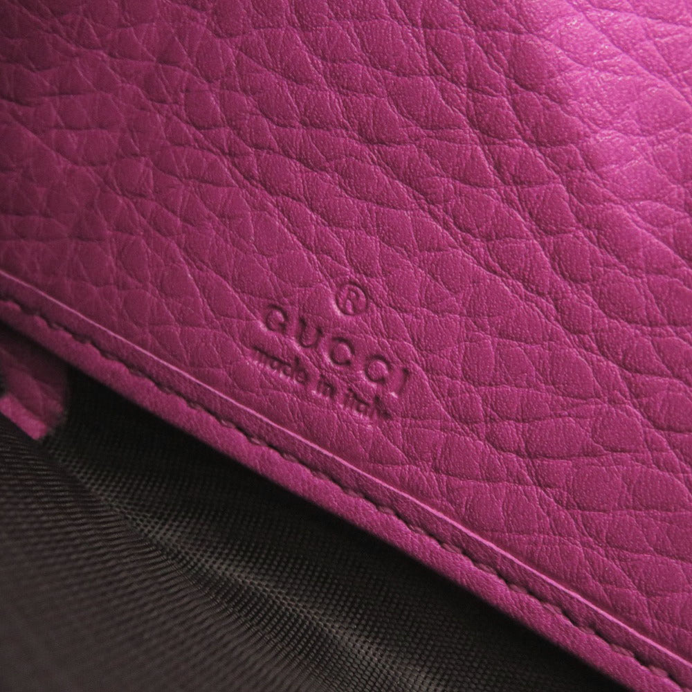 GUCCI Long Wallet Purse 307984 leather Magenta Bamboo