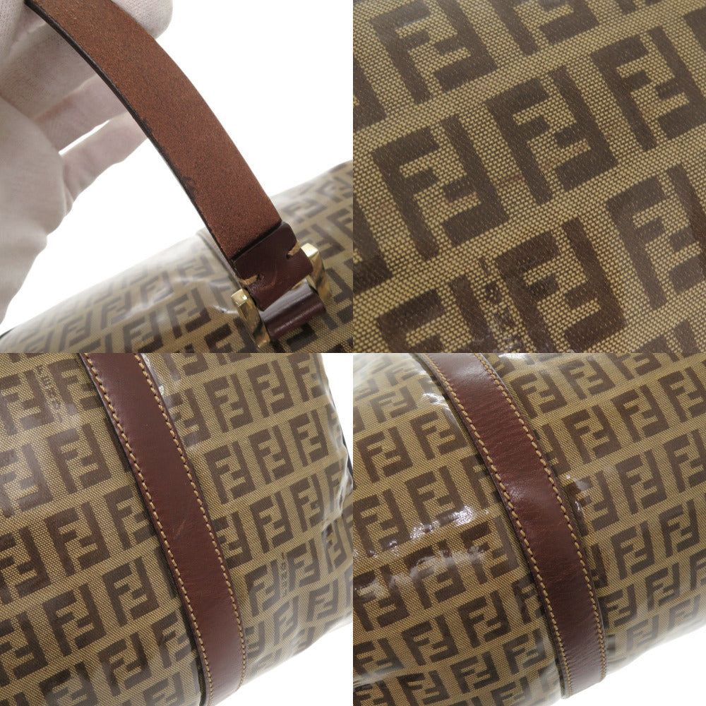 FENDI Boston Duffel bag Coated canvas, leather Brown ZucchinoPattern
