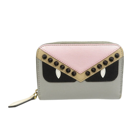 FENDI Coin case 8M0313 9HF F10Y0 Calfskin gray Monster bugs eye