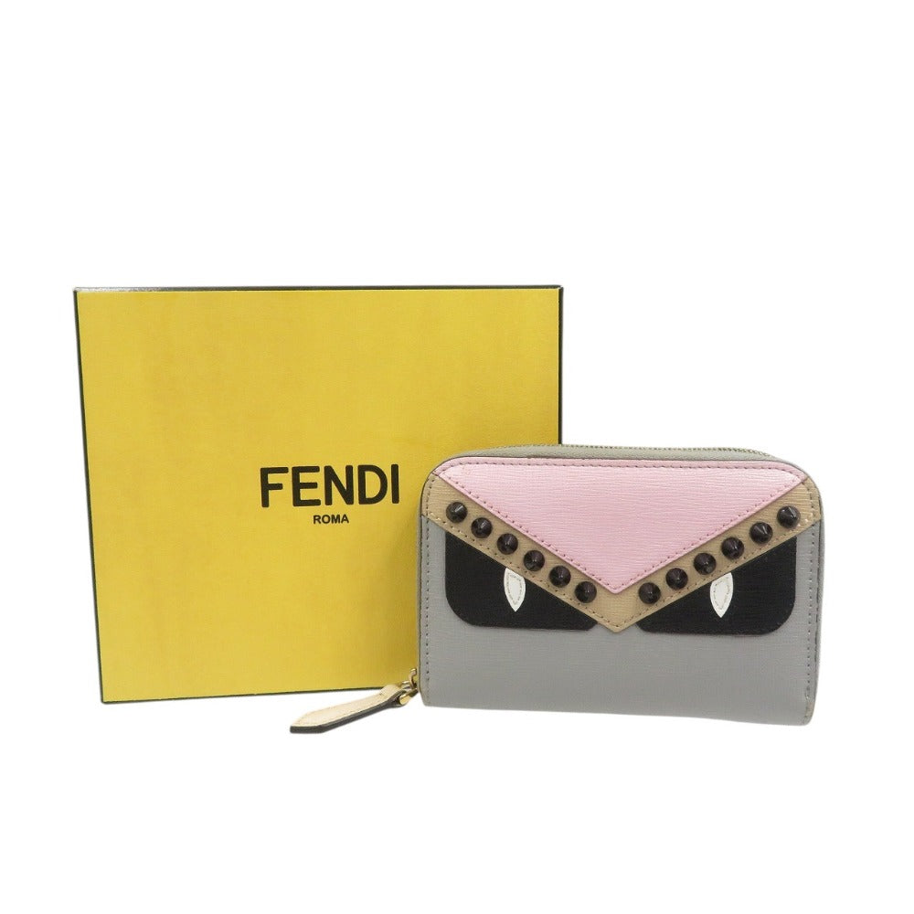 FENDI Coin case 8M0313 9HF F10Y0 Calfskin gray Monster bugs eye
