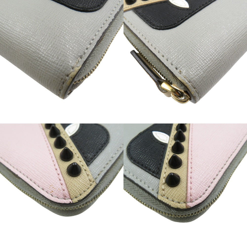 FENDI Coin case 8M0313 9HF F10Y0 Calfskin gray Monster bugs eye