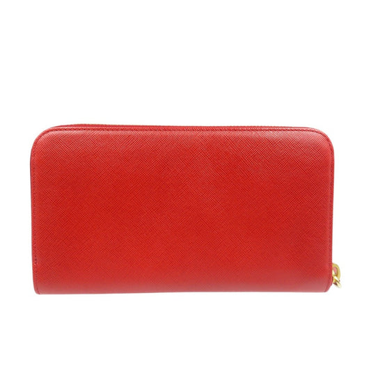 PRADA Long Wallet Purse 1M0506 leather Red ribbon