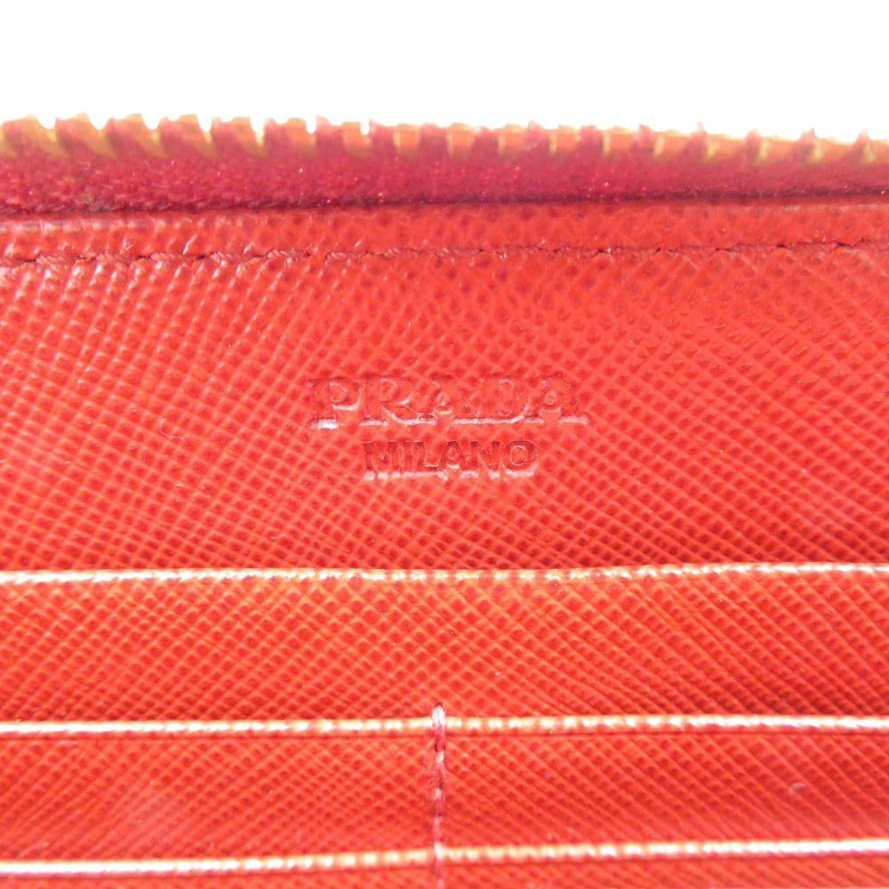 PRADA Long Wallet Purse 1M0506 leather Red ribbon