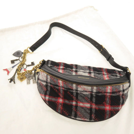 BALENCIAGA Sling bag 518163 Wool, Leather Red Souvenir Charm
