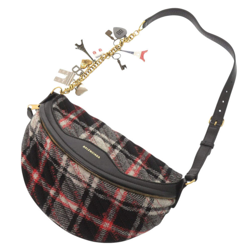 BALENCIAGA Sling bag 518163 Wool, Leather Red Souvenir Charm