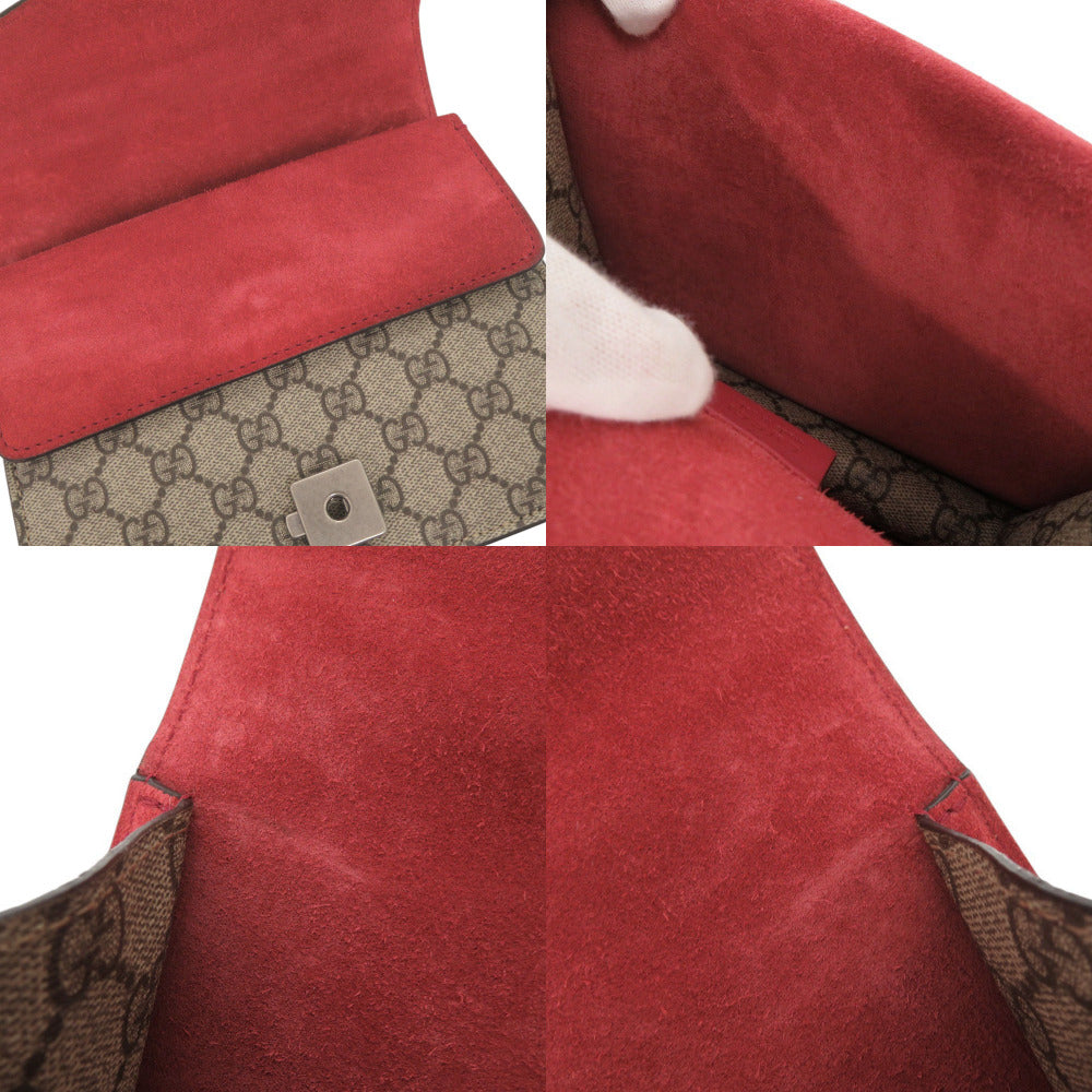 GUCCI Shoulder Bag 421970 GG Supreme, suede beige Dionysus