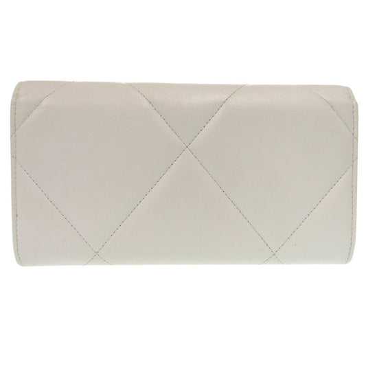 CHANEL Long Wallet Purse AP0955 lambskin white chanel 19