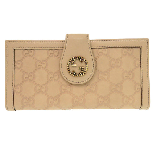 GUCCI Long Wallet Purse 269978 leather beige Guccisima GG