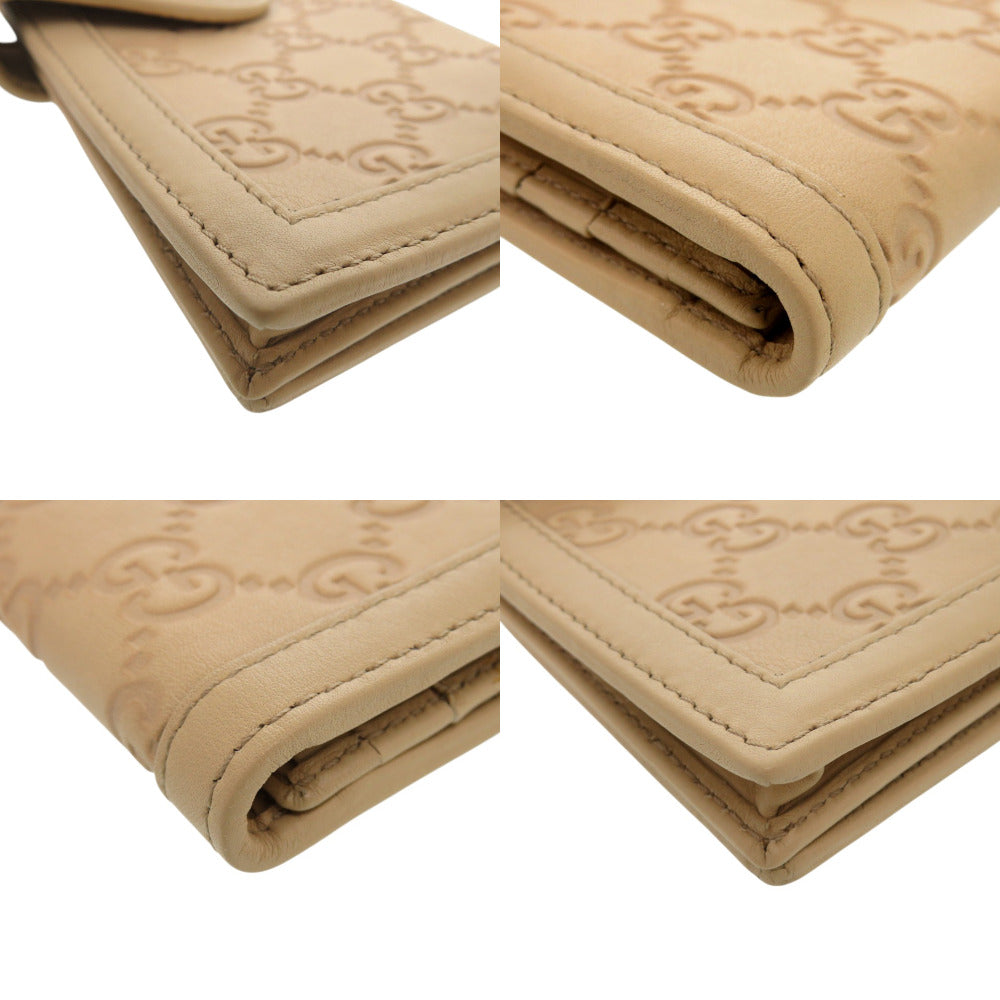 GUCCI Long Wallet Purse 269978 leather beige Guccisima GG