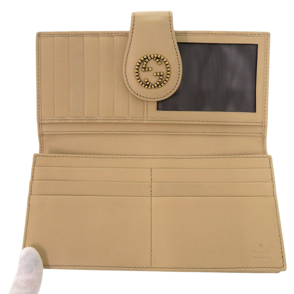 GUCCI Long Wallet Purse 269978 leather beige Guccisima GG