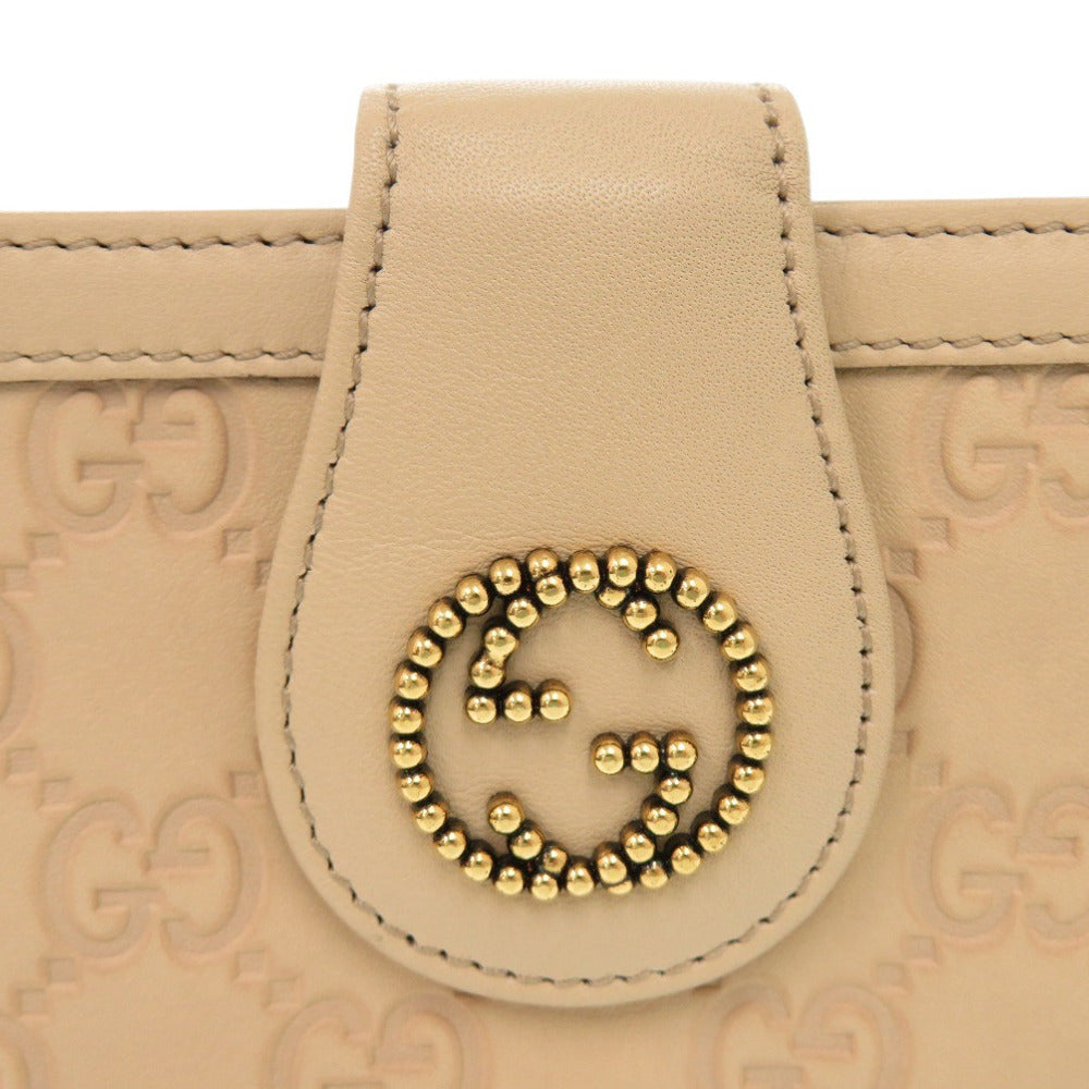GUCCI Long Wallet Purse 269978 leather beige Guccisima GG