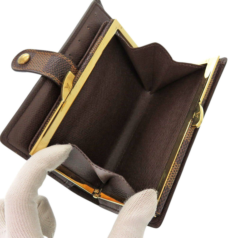 LOUIS VUITTON Bifold Wallet N61664 Damier canvas Ebene Damier Porto Monevier Vienova