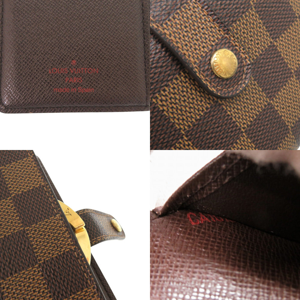 LOUIS VUITTON Bifold Wallet N61664 Damier canvas Ebene Damier Porto Monevier Vienova