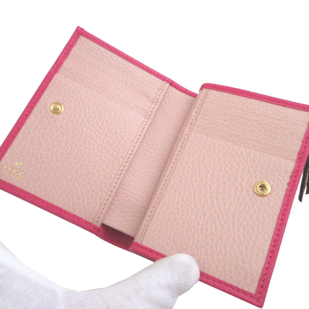 GUCCI Bifold Wallet 772738 leather pink GG Marmont
