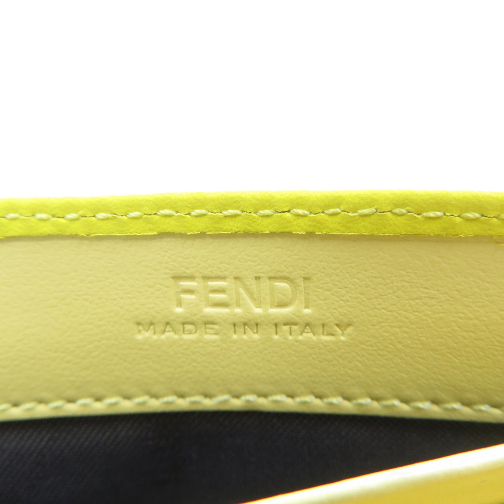 FENDI Long Wallet Purse 8M0251 leather yellow FF Diamond Women Used Authentic