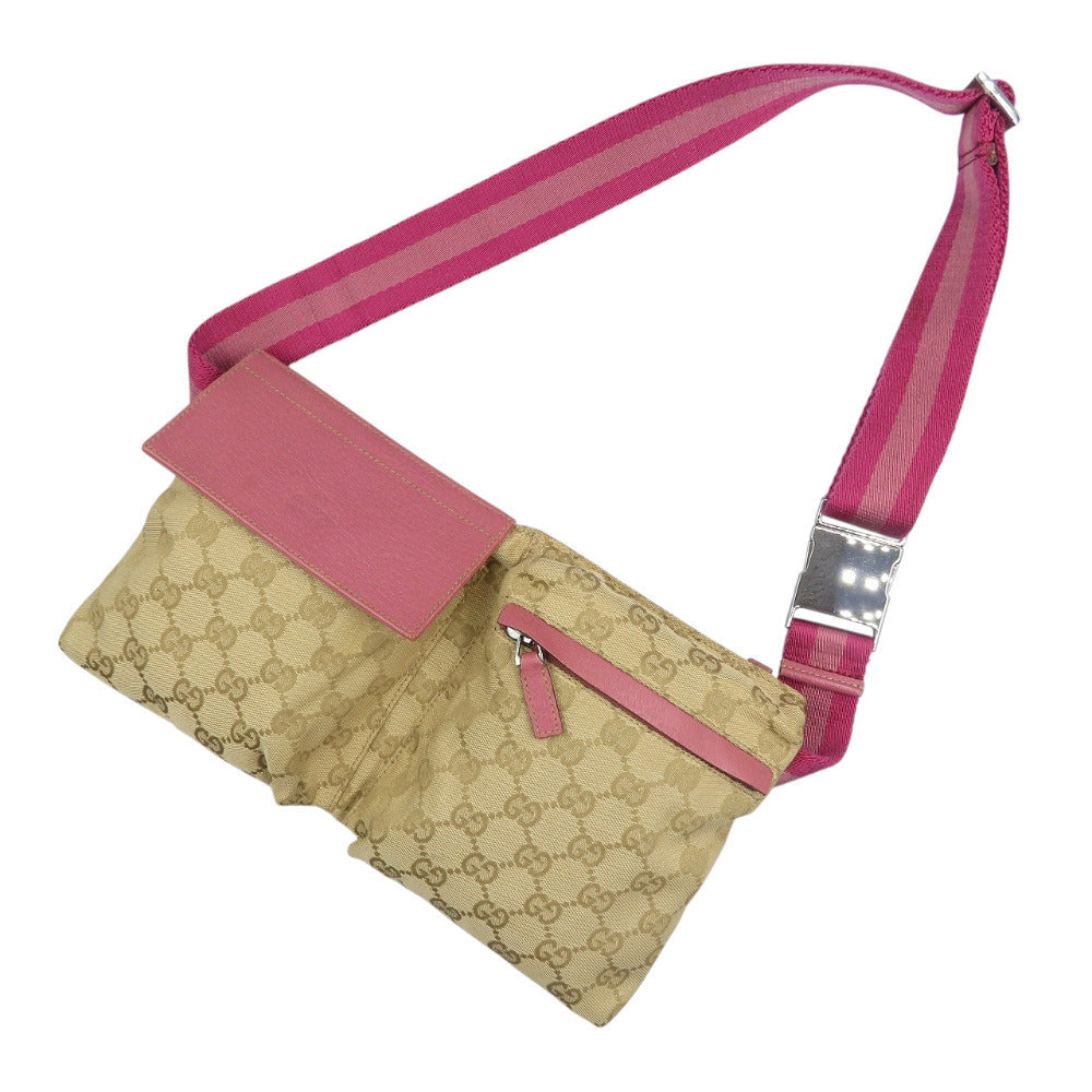 GUCCI Sling bag 28566 GG canvas beige Women Used Authentic