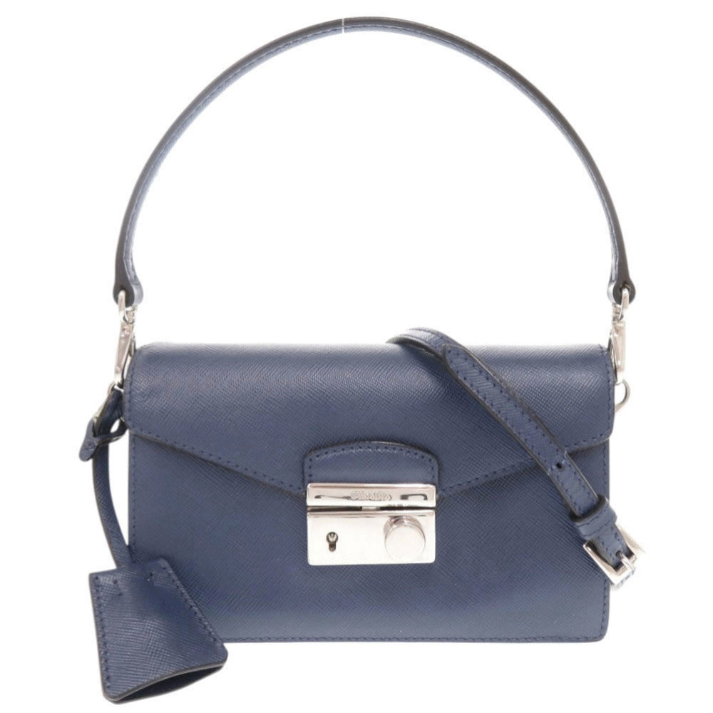 PRADA Handbag leather blue
