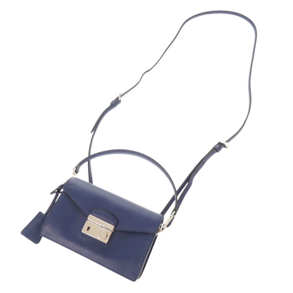 PRADA Handbag leather blue