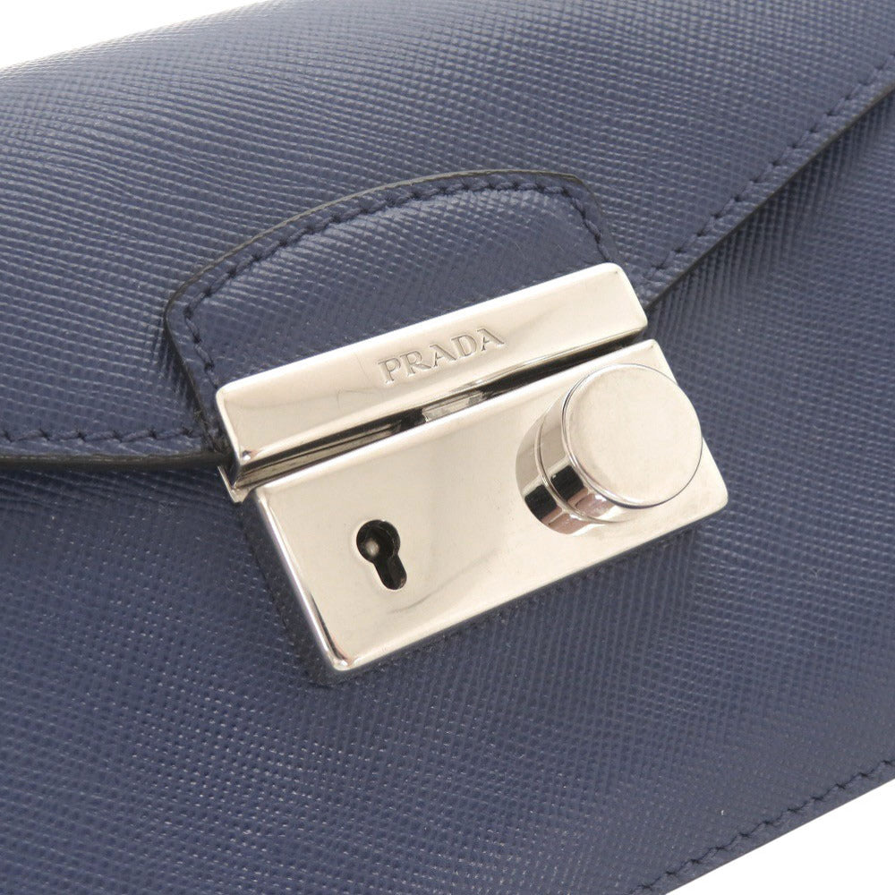 PRADA Handbag leather blue