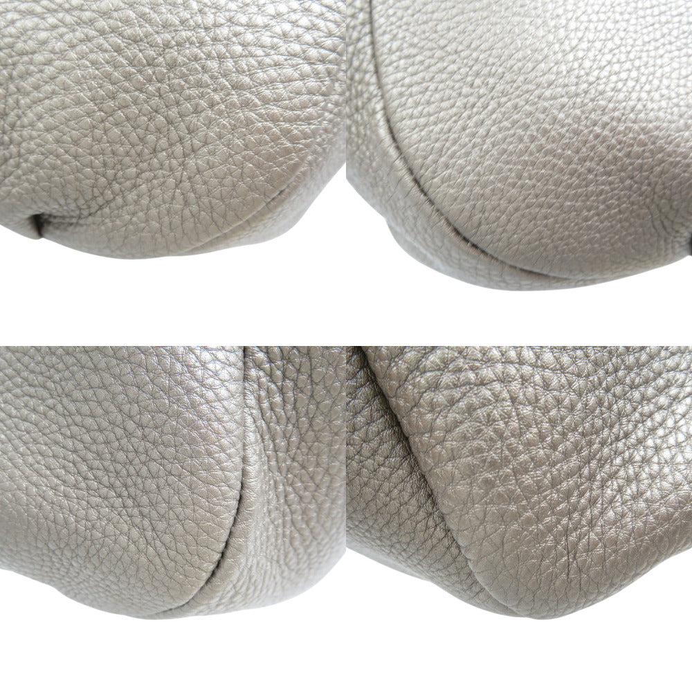 FENDI Shoulder Bag 8BR618 leather Silver Celeria Women Used Authentic