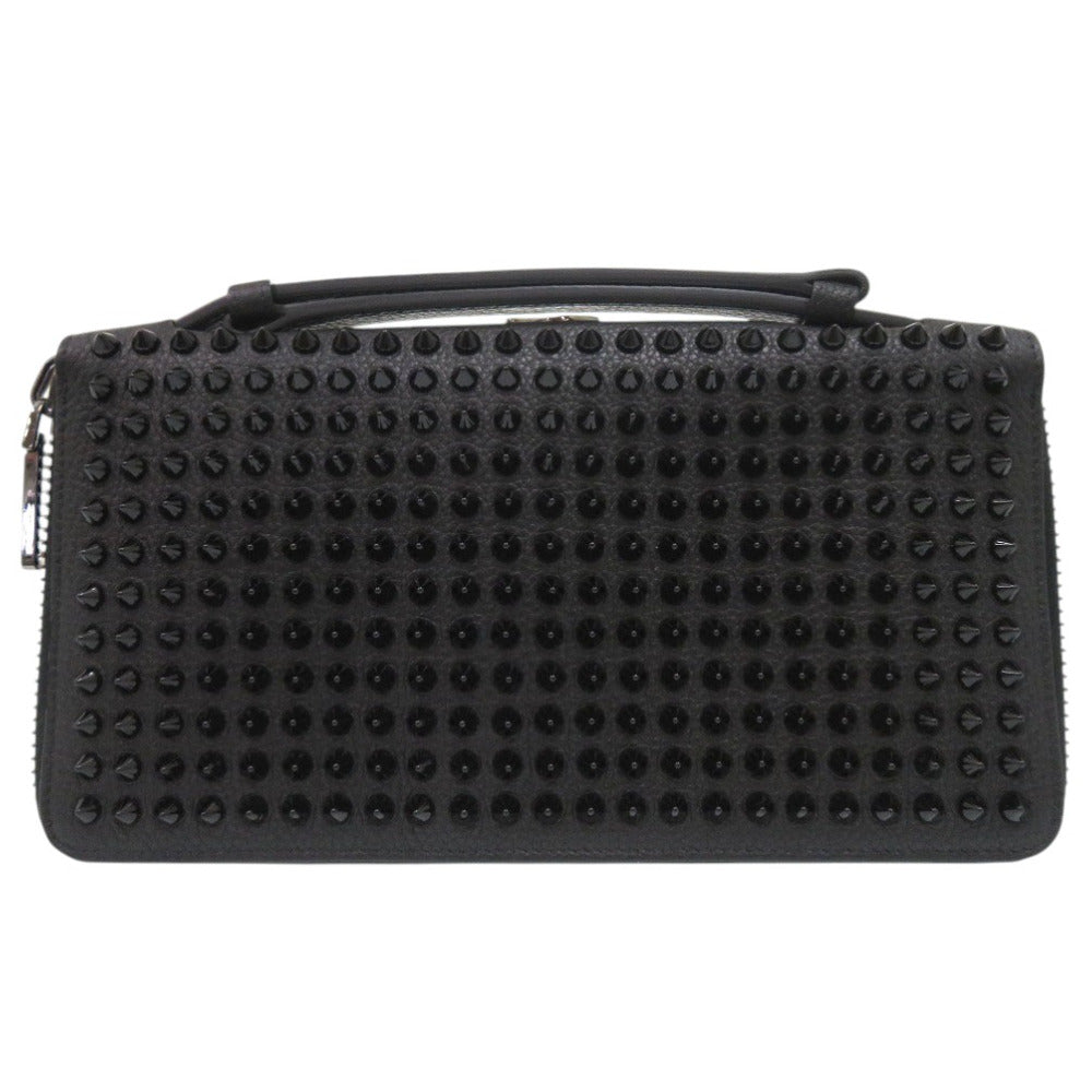 Christian Louboutin Long Wallet Purse Calfskin black Panettone XL