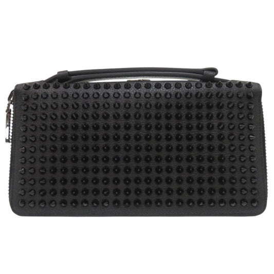 Christian Louboutin Long Wallet Purse Calfskin black Panettone XL