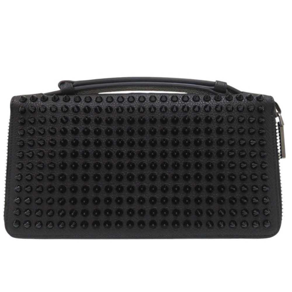 Christian Louboutin Long Wallet Purse Calfskin black Panettone XL