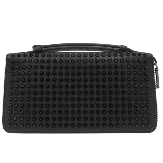Christian Louboutin Long Wallet Purse Calfskin black Panettone XL